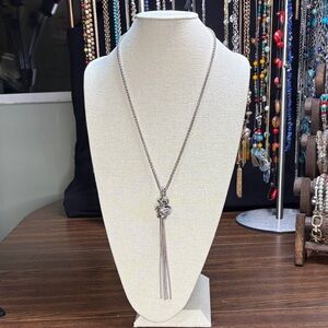 Chic Silver Tassel Necklace